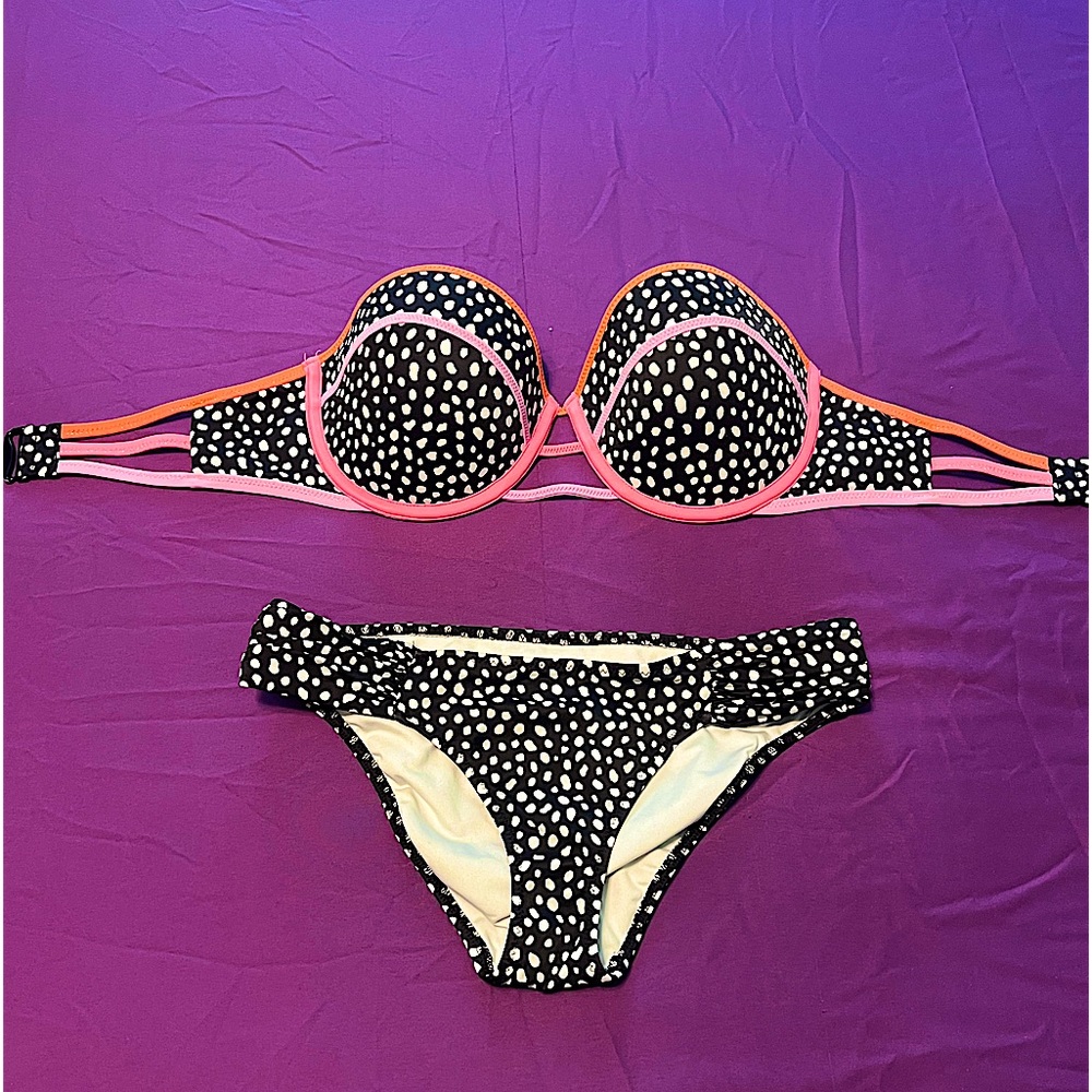 VS Black/White Polka Dot Bikini Set